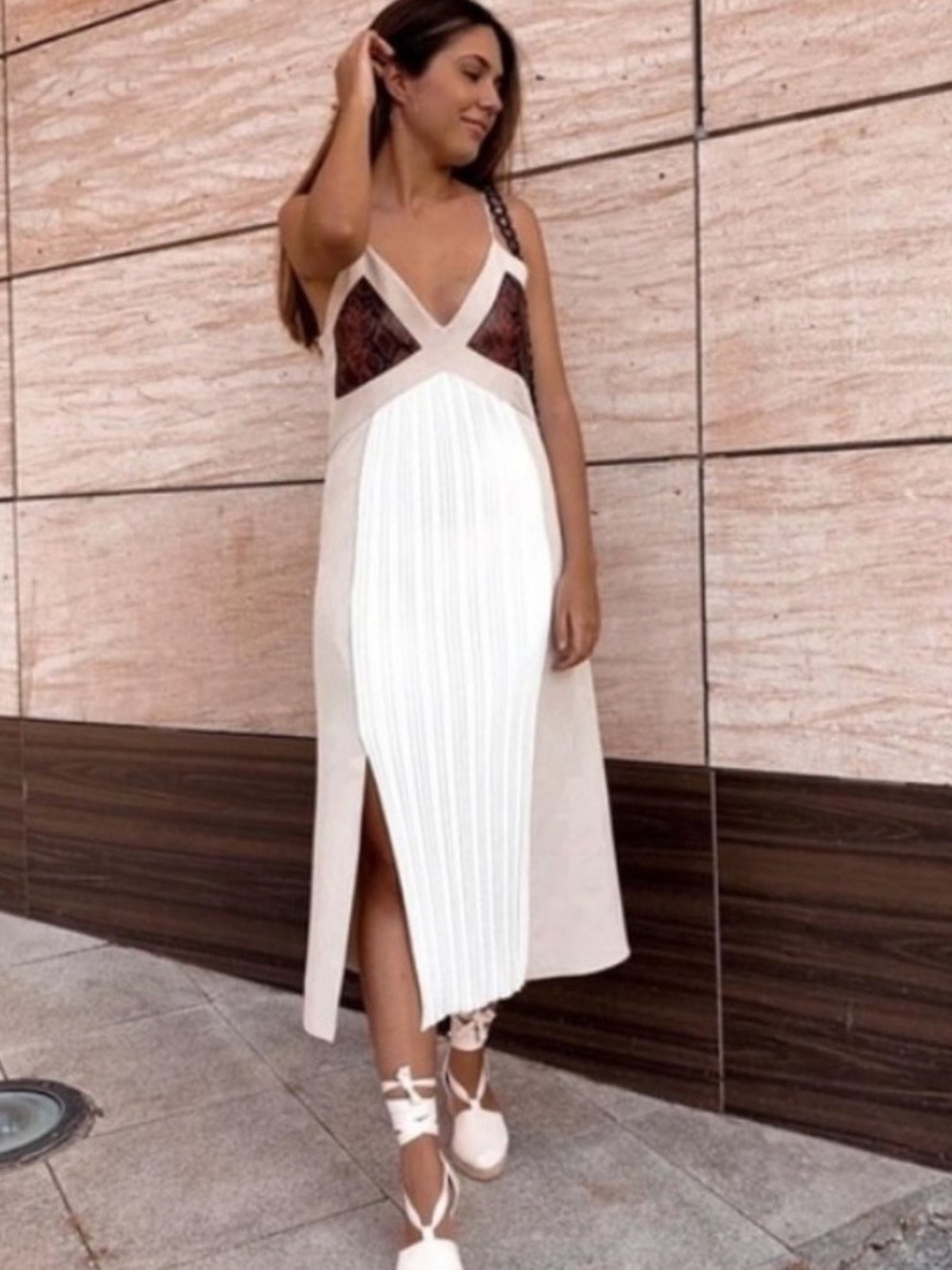 NWOT ZARA BLOGGERS PLEATED SLIP DRESS SIZE M